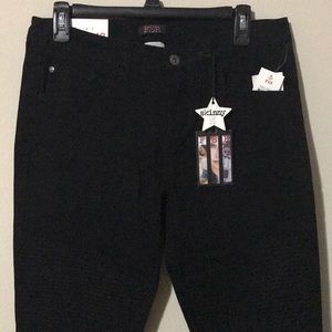 Jr. Ladies black stretch pant “biker” style. NWT